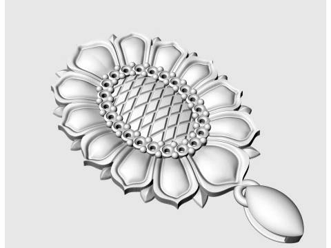 Oval rose pendant 3D Print Model