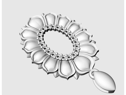 Oval rose pendant 3D Print Model