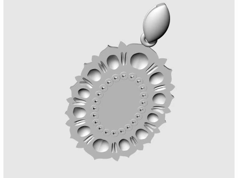 Oval rose pendant 3D Print Model