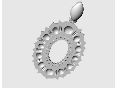 Oval rose pendant 3D Print Model