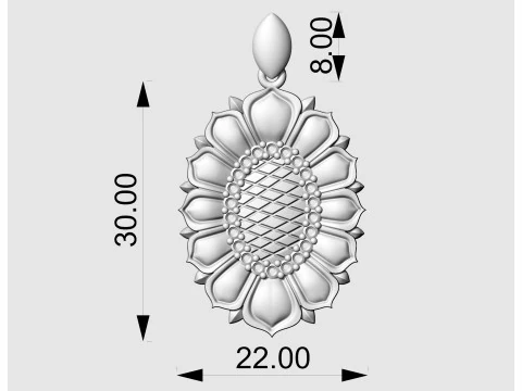 Oval rose pendant 3D Print Model
