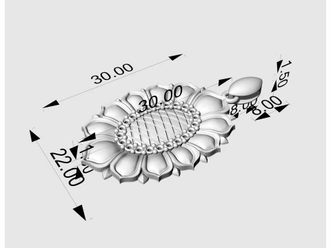 Oval rose pendant 3D Print Model