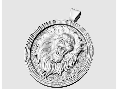 Lion pendant-oval pendant 3D-printmodel