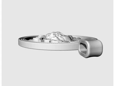 Кулон Лев-овальний кулон 3D Принт Модель