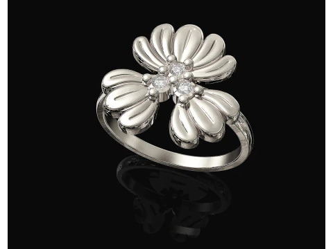 Three leaves ring 3D Print Model