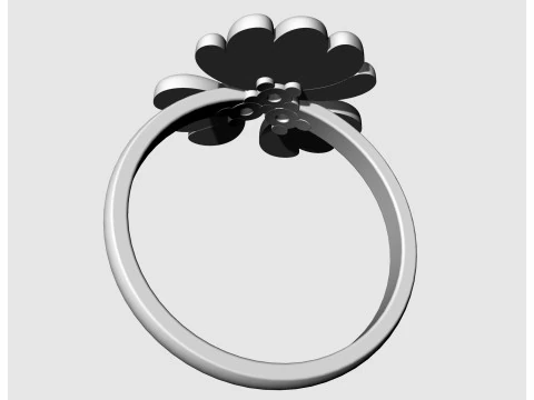 Three leaves ring 3D Print Model
