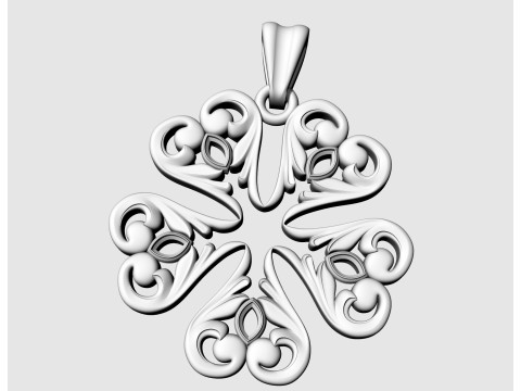 Floral with pear stones pendant Modèles 3D en vedette