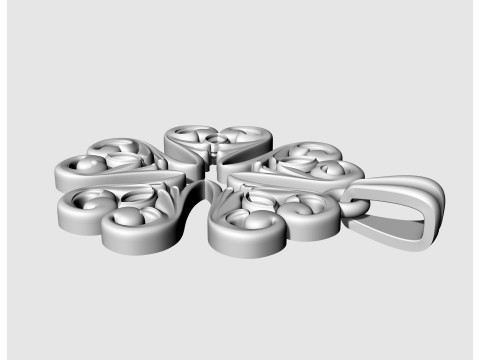 Floral with pear stones pendant Modèles 3D en vedette