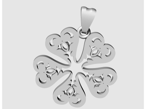 Floral with pear stones pendant Modèles 3D en vedette