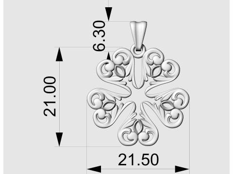 Floral with pear stones pendant Modèles 3D en vedette