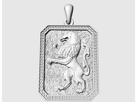 Геральдичний нестримний лев підвіска-v2 3D Принт Модель