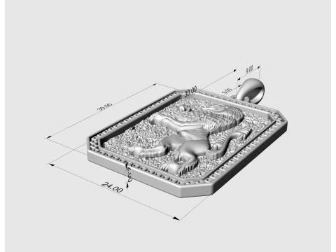 Геральдичний нестримний лев підвіска-v2 3D Принт Модель