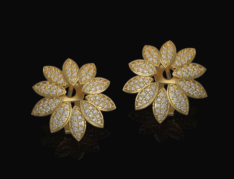 Rosita Earrings 3D Print Model .c4d .max .obj .3ds .fbx .stl .blend 