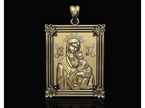 Pingente Nossa Senhora do Perp&eacute;tuo Socorro Modelo de Impressão 3D