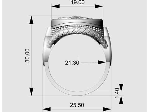 Heraldic rampant lion ring 3D Print Model