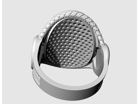 Heraldic rampant lion ring 3D Print Model