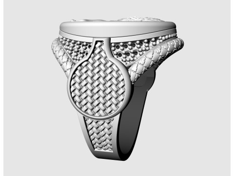 Heraldic rampant lion ring 3D Print Model