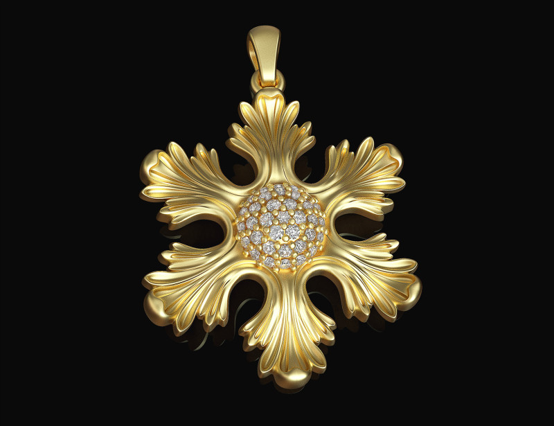 The six leaves pendant 3D Print Model .c4d .max .obj .3ds .fbx .stl .blend 