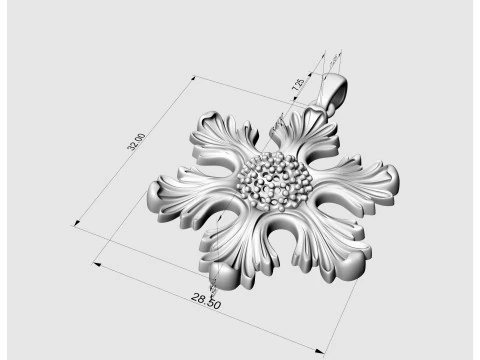 The six leaves pendant 3D Print Model