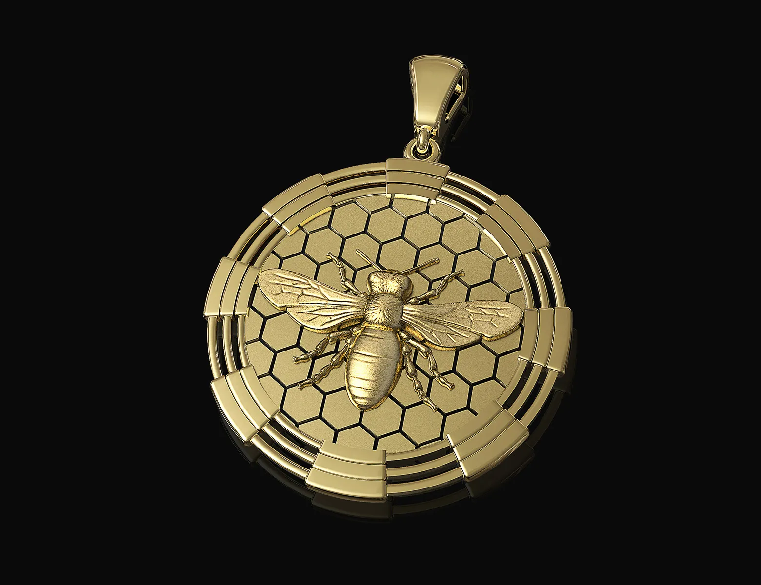 Bee pendant 3D Print Model .c4d .max .obj .3ds .fbx .stl .blend 