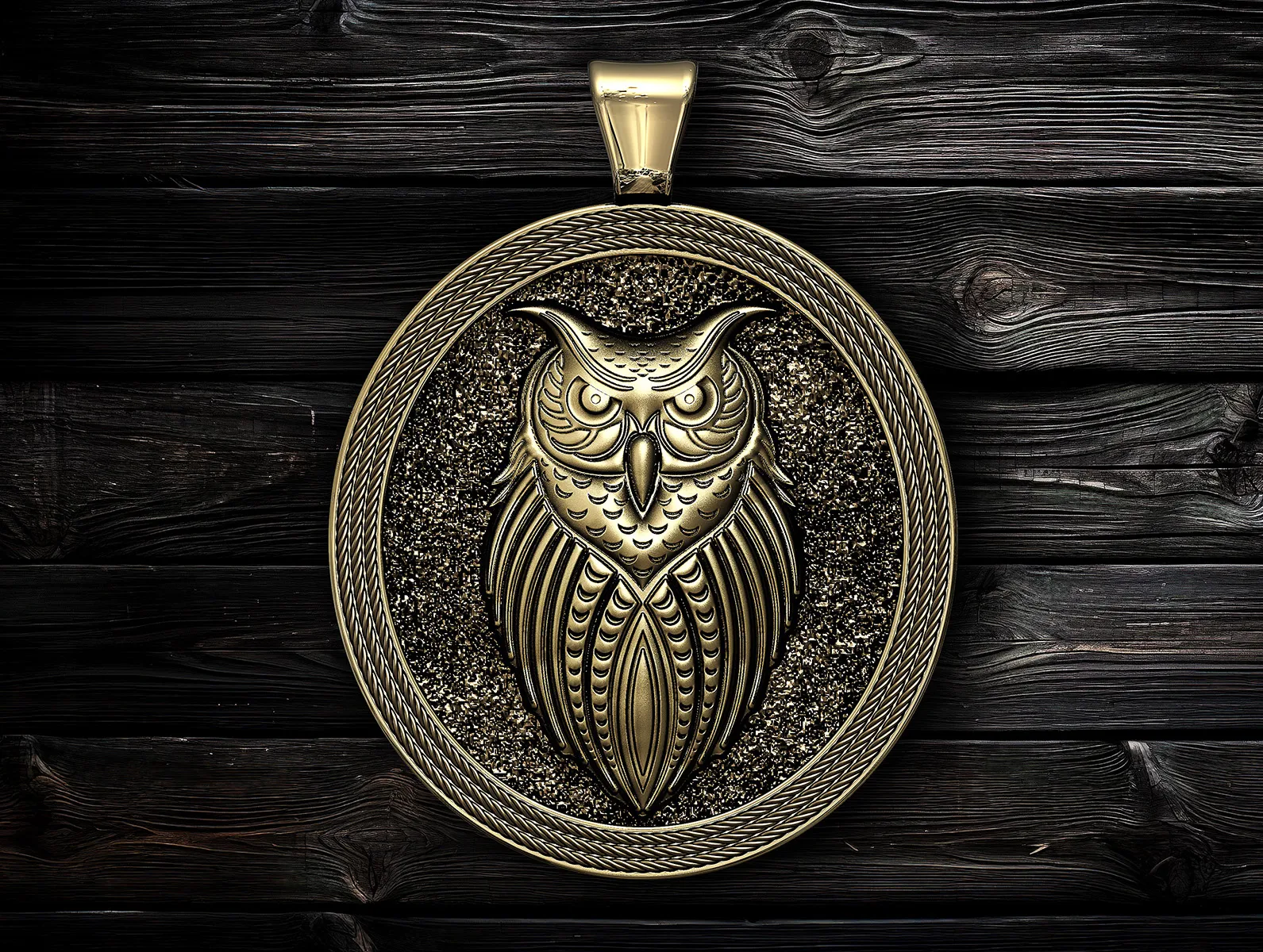 Owl pendant 3D Print Model .c4d .max .obj .3ds .fbx .stl .blend 