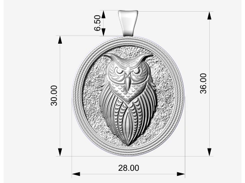 Owl pendant 3D Print Model