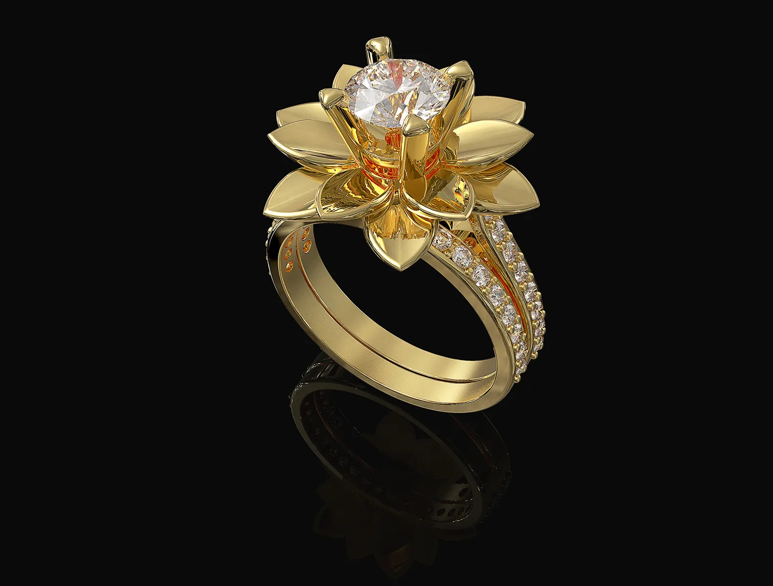 Rose ring 3D Print Model .c4d .max .obj .3ds .fbx .stl .blend 