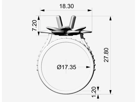 Rose ring 3D Print Model
