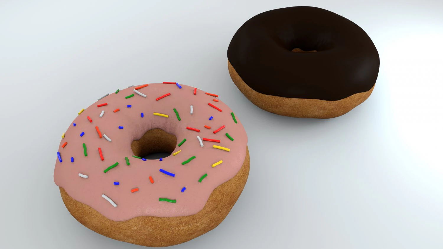 2 donuts 3D Model .c4d .max .obj .3ds .fbx .stl .blend 
