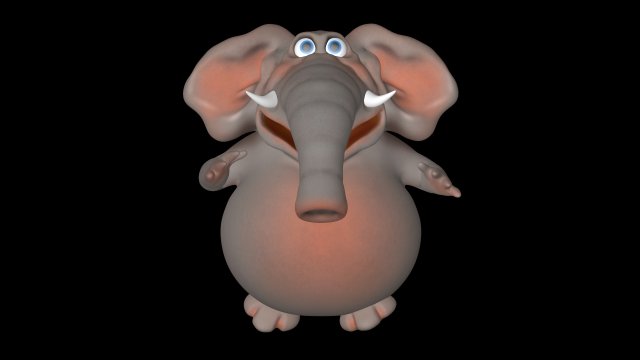 funny elephant 3D-Modell .c4d .max .obj .3ds .fbx .stl .blend 
