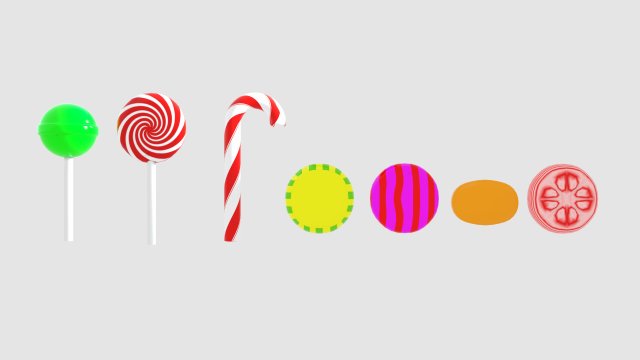 candies Model 3D .c4d .max .obj .3ds .fbx .stl .blend 