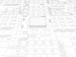 placa de circuito Modelo 3D