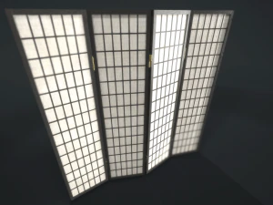 room divider screens set 3D Model