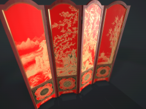 room divider screens set 3D Model