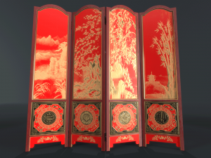 room divider screens set 3D Model