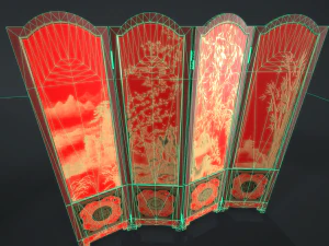 room divider screens set 3D Model