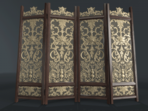 room divider screens set 3D Model
