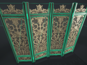 room divider screens set 3D Model