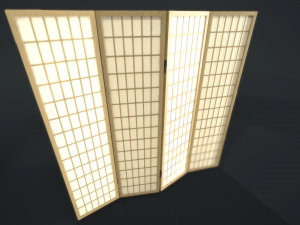 room divider screens set 3D Model