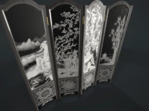 room divider screens set 3D Model