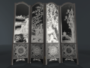 room divider screens set 3D Model