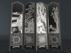 room divider screens set 3D Model