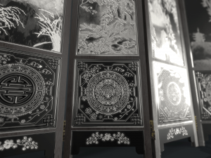 room divider screens set 3D Model