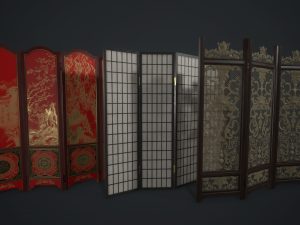 room divider screens set 3D मॉडल