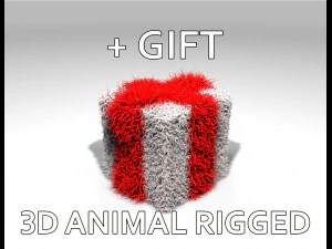 presente manipulado de gato branco Modelo 3D