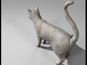 white cat rigged gift Modelo 3D