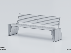 park modern bench radium lra 3D मॉडल