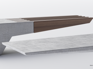park modern bench wing 3D Model