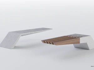 park modern bench wing 3D Model