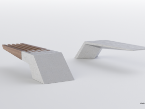 park modern bench wing 3D Model